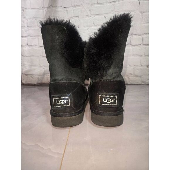 UGG Bailey Button Bling Women's Size 7 Black Boots - Picture 5 of 7